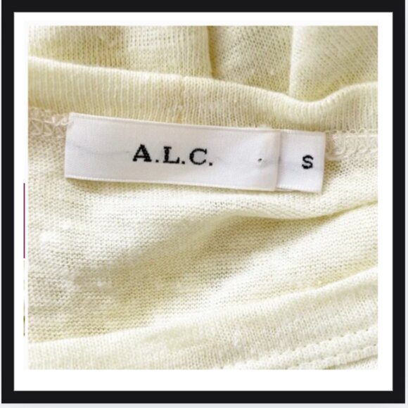 A.L.C. Yellow Linen Cropped Tank Top - Picture 3 of 4